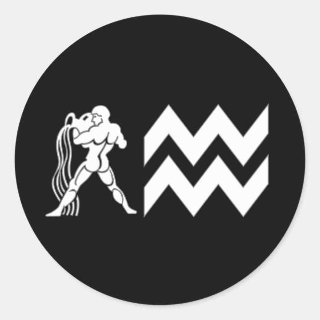 Adesivo Redondo Aquário com Símbolo (Frente)