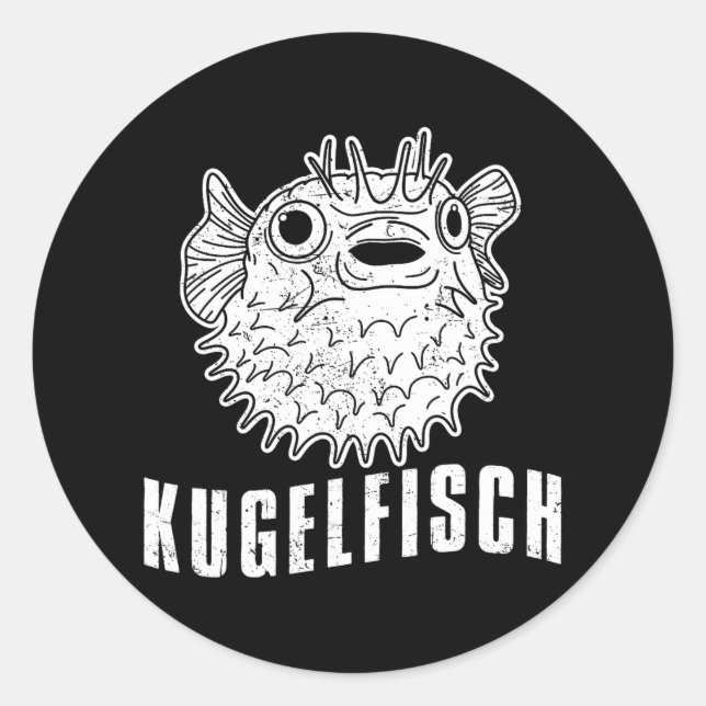 Adesivo Redondo Aquários de balões oceanos peixes-pufe (Frente)