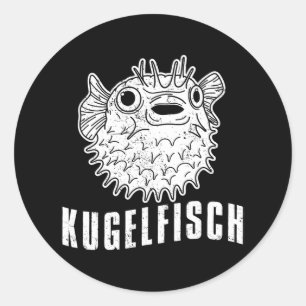 Adesivo Redondo Aquários de balões oceanos peixes-pufe