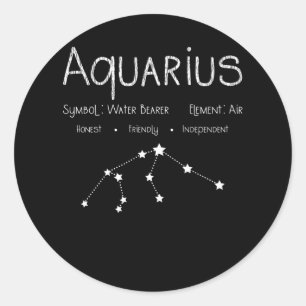 Adesivo Redondo Aquarius Horoscope Astrology - Sinal de Estrela -