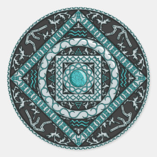Adesivo Redondo Aquarius Mandala Sticker