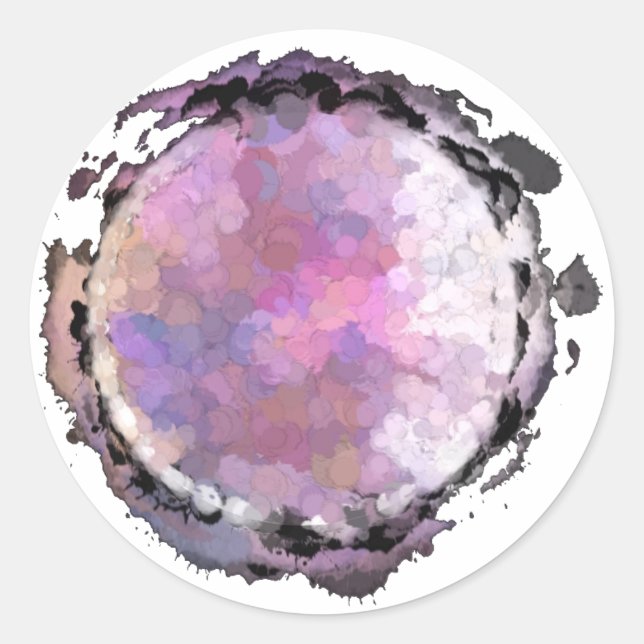 Adesivo Redondo Aquarius Purple Moon Sticker (Frente)
