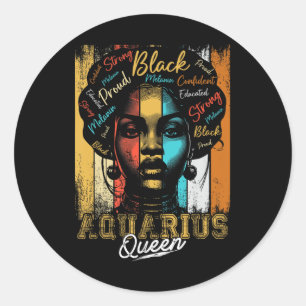 Adesivo Redondo Aquarius Queen Nascer Nov Dez Zodiodato História N