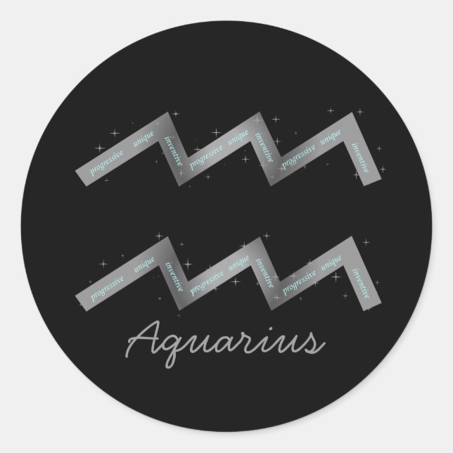 Adesivo Redondo Aquarius Sticker (Frente)