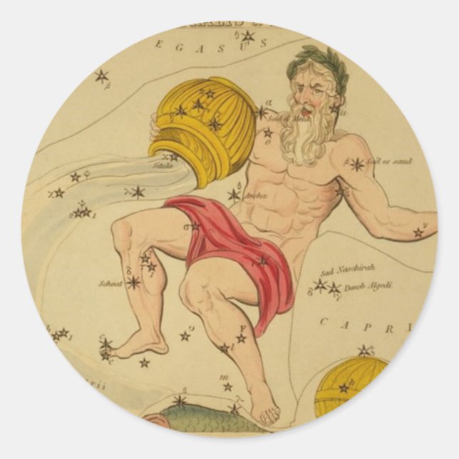 Adesivo Redondo Aquarius Sticker (Frente)