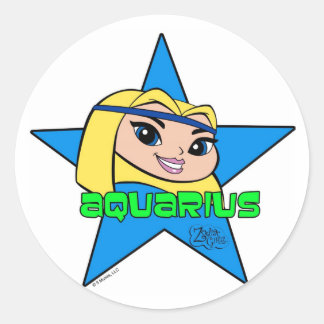 Adesivo Redondo Aquarius Stickers