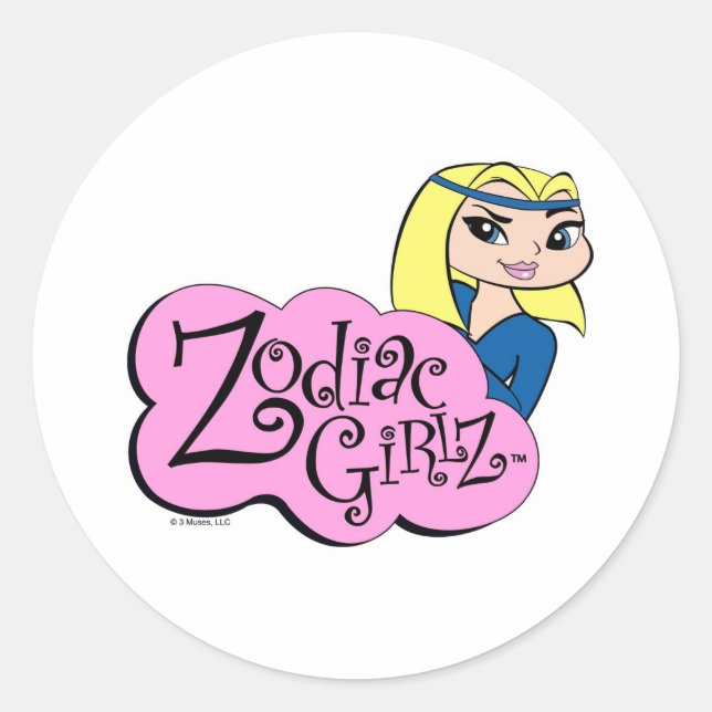 Adesivo Redondo Aquarius Stickers (Frente)