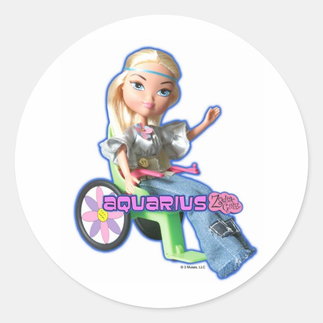Adesivo Redondo Aquarius Stickers (Frente)