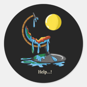 Adesivo Redondo Aquecimento Antisolo Alterações Climáticas Pro Nat