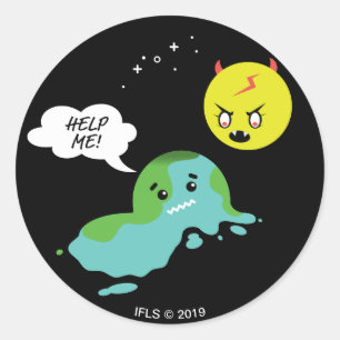 Adesivo Redondo Aquecimento global