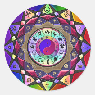 Adesivo Redondo Aqui, agora.