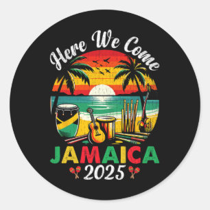 Adesivo Redondo Aqui Chegamos Jamaica 2025, Girls Trip Family Summ
