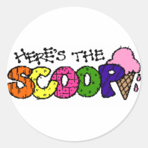 Adesivo Redondo Aqui está o Scoop Stickers