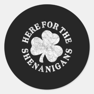 Adesivo Redondo Aqui Para A Rua Shenanigan Green Lucky Shamrock Pa