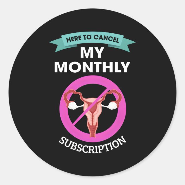 Adesivo Redondo Aqui Para Cancelar Meu Hysterectom De Assinatura M (Frente)