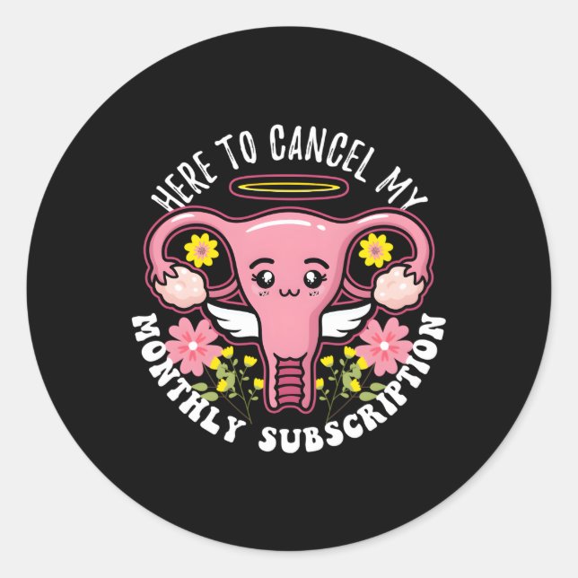 Adesivo Redondo Aqui Para Cancelar Minha Assinatura Mensal Para Su (Frente)