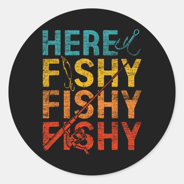 Adesivo Redondo Aqui Peixinho Peixinho Peixinho  (Frente)