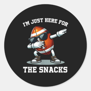 Adesivo Redondo Aqui pelas snacks futebol americano divertido mulh