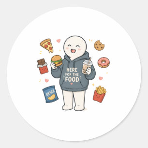 Adesivo Redondo Aqui Pelo Comida Piada de Foodie Meme
