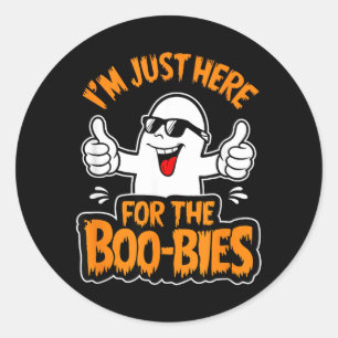 Adesivo Redondo Aqui pelos Boo-bies Fantasma Divertido Malicioso