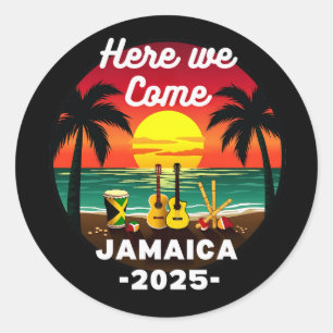 Adesivo Redondo Aqui Vamos Nós Jamaica 2025 Viagem de Família de V