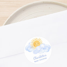 Adesivo Redondo Aqui vem o Chá de fraldas do Filho