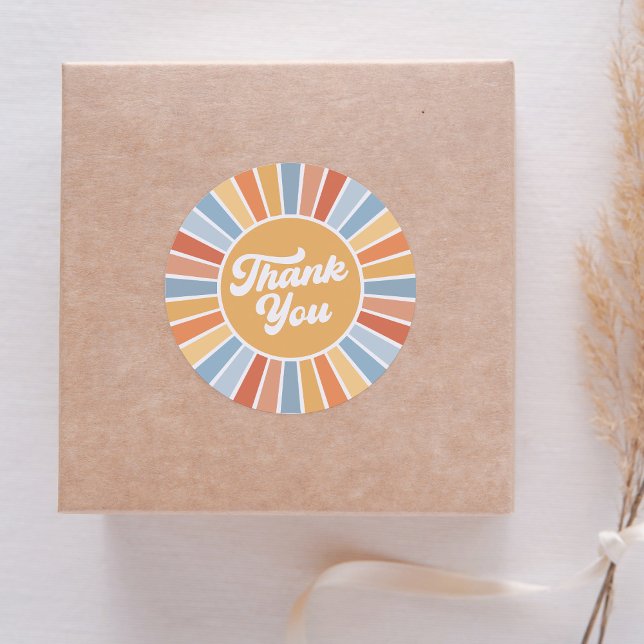 Adesivo Redondo Aqui vem o Chá de fraldas Filho Retro Sunshine Boy (Criador carregado)