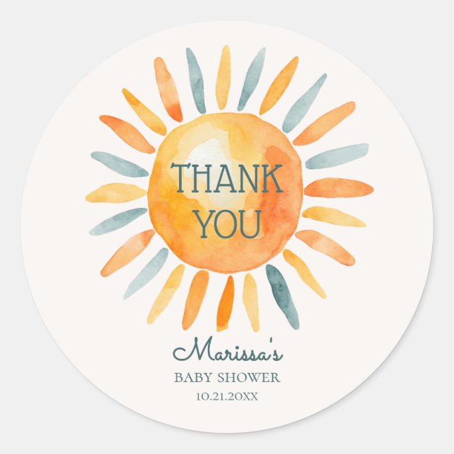 Adesivo Redondo Aqui vem o Chá do Filho Menino (Frente)