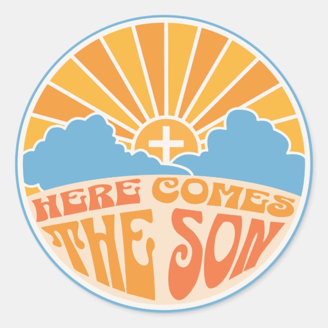 Adesivo Redondo Aqui Vem O Filho De Deus (Jesus) (Frente)