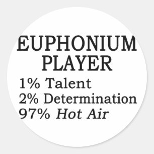 Adesivo Redondo Ar quente do jogador do Euphonium
