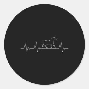 Adesivo Redondo Arabe Horse Heartbeat Engraçado Equestre Lo