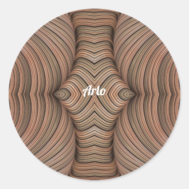 Adesivo Redondo ÁRALO ~ Bonito tons de castanho - Fractal ~ (Frente)