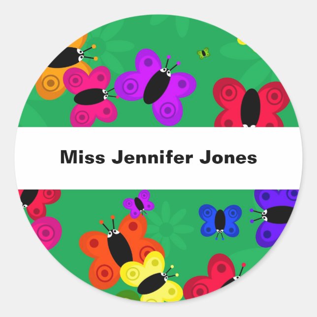 Adesivo Redondo Arame da Borboleta (Frente)