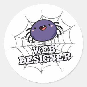 Adesivo Redondo Aranha-Aranha Cóta do Web Designer