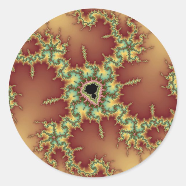 Adesivo Redondo Aranha Asiática - Fractal (Frente)