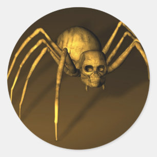 Adesivo Redondo Aranha Caveira