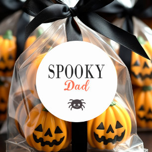 Adesivo Redondo Aranha de Halloween da Família de Pais Cute Spooky