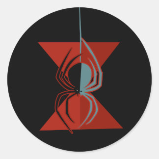 Adesivo Redondo Aranha de Hourglass Vermelha