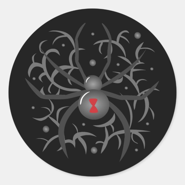 Adesivo Redondo Aranha de Viúva Negra (Frente)