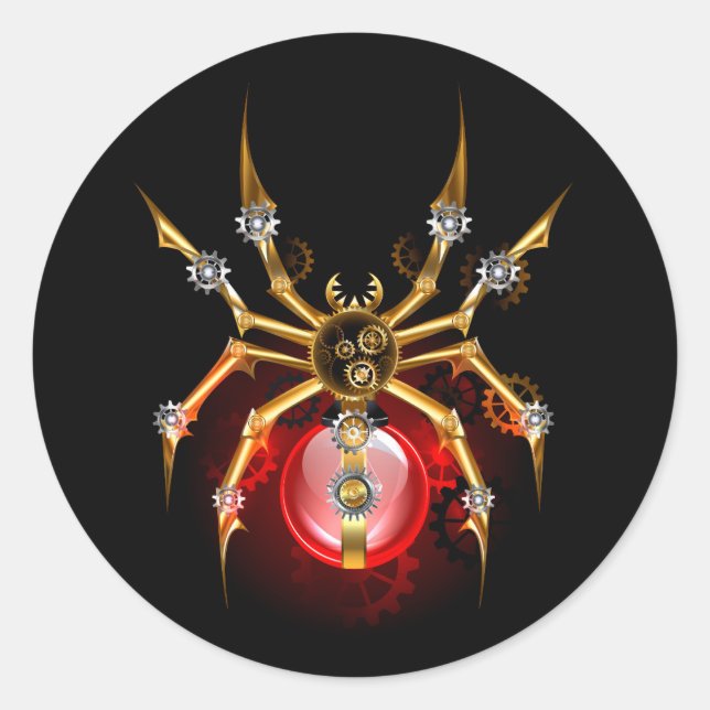 Adesivo Redondo Aranha-do-galo em preto (Frente)