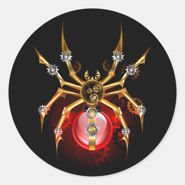 Adesivo Redondo Aranha-do-galo em preto (Frente)