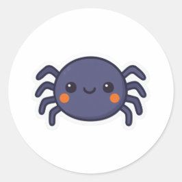 Adesivo Redondo Aranha Kawaii Cute