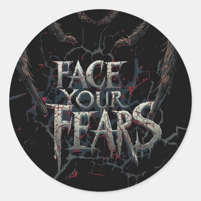 Adesivo Redondo Aranha-Pesadela - Ilustração do Horror Escuro (Frente)