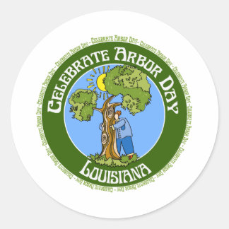 Adesivo Redondo Arbor Day Louisiana