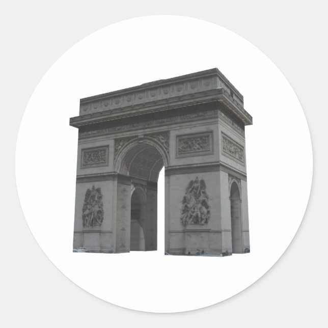 Adesivo Redondo Arc de Triomphe: Modelo 3D: (Frente)