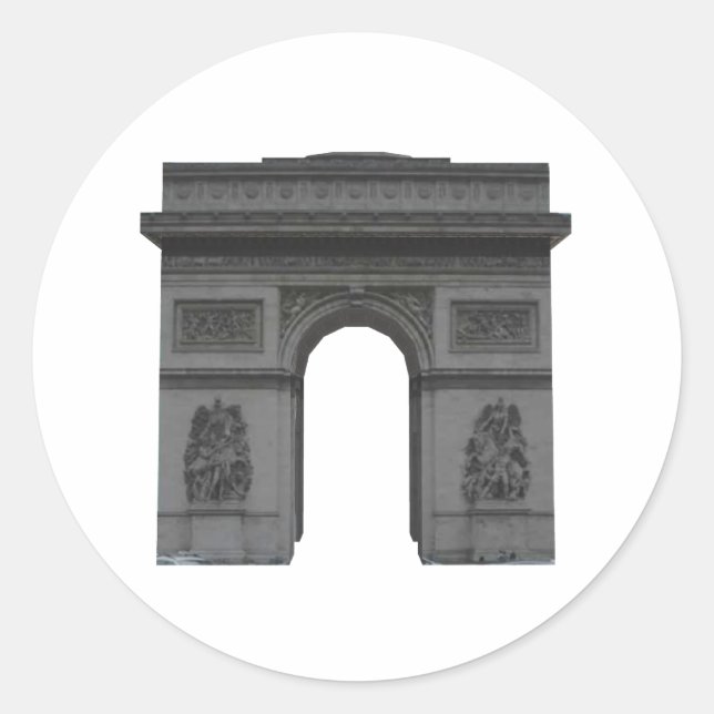 Adesivo Redondo Arc de Triomphe: Modelo 3D: (Frente)