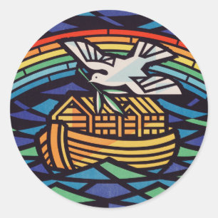 Adesivo Redondo Arca de Noé com Espírito Santo