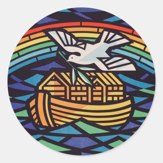 Adesivo Redondo Arca de Noé com Espírito Santo (Frente)