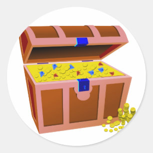 Adesivo Redondo Arca do tesouro do pirata