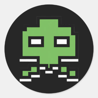Adesivo Redondo Arcade invasora de Alienígena para jogos dos anos